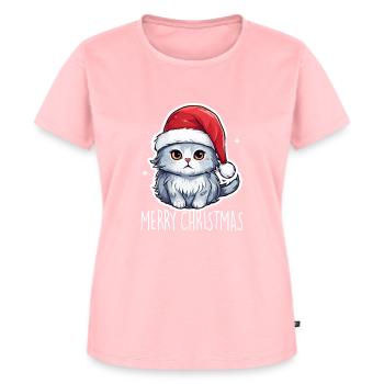 Noël chat - T-shirt Premium bio Femme - rose - Devant - AI Model Female 172 dark (172cm)