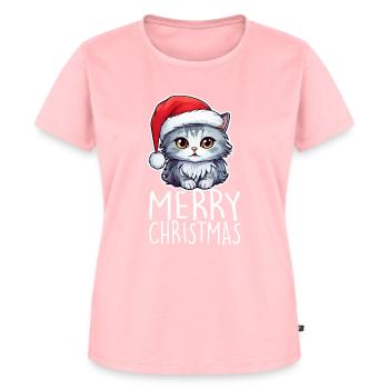 Noël chat - T-shirt Premium bio Femme - rose - Devant - AI Model Female 172 dark (172cm)