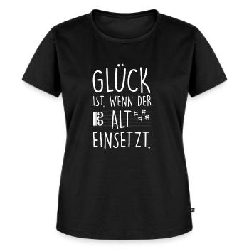 Glück Wenn Alt Einsetzt Chor Chorprobe Singen - Frauen Premium Bio T-Shirt - Schwarz - Vorne - Selfina (174cm)