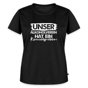 Fasching Alkohol Saufen - Frauen Premium Bio T-Shirt - Schwarz - Vorne - Selfina (174cm)