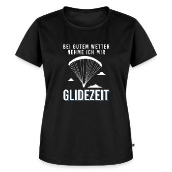 Gutem Wetter Glidezeit Paraglider - Frauen Premium Bio T-Shirt - Schwarz - Vorne - Selfina (174cm)