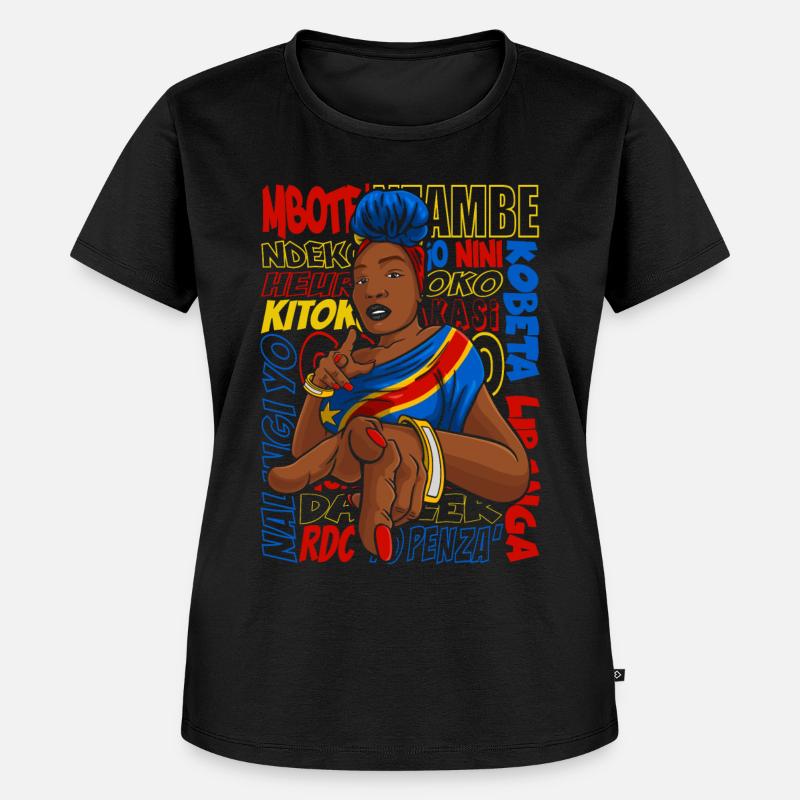 CONGO RDC - T-shirt Premium bio Femme - noir