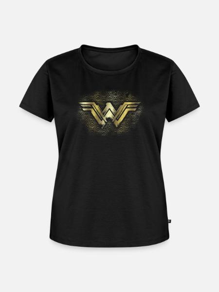 Bros Wonder Woman Gold Logo Geometric - Ekologisk premium-T-shirt dam - svart