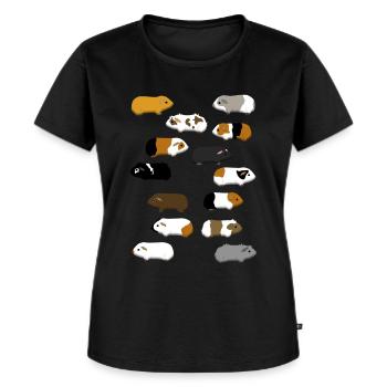 14 Meerschweinchen - Frauen Premium Bio T-Shirt - Schwarz - Vorne - Selfina (174cm)