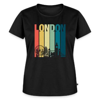 Retro London Skyline Shirt United Kingdom London - T-shirt Premium bio Femme - noir - Devant - Selfina (174cm)