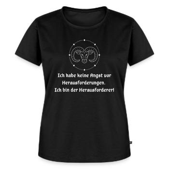 T-Shirt Sternzeichen Widder Astrologie Horoskop - Frauen Premium Bio T-Shirt - Schwarz - Vorne - Selfina (174cm)