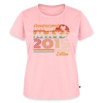 Mai 2015 - Millésime 2015 Anniversaire - Mai 2015 - T-shirt Premium bio Femme - rose - Devant - AI Model Female 172 dark (172cm)