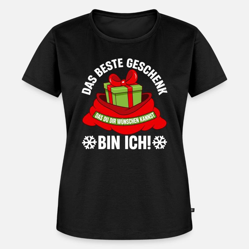 Das beste Geschenk bin ich selbst! Weihnachten - Frauen Premium Bio T-Shirt - Schwarz