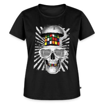 Rubik's Cube Zauberwürfel Totenkopf - Frauen Premium Bio T-Shirt - Schwarz - Vorne - Selfina (174cm)
