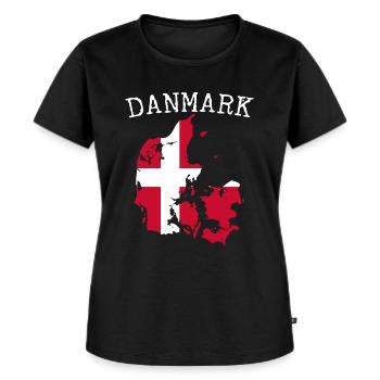 Daenemark Flagge Landkarte - Frauen Premium Bio T-Shirt - Schwarz - Vorne - Selfina (174cm)