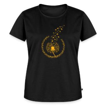 Blumen Musik und Pusteblumen Lieder für den Sommer - Frauen Premium Bio T-Shirt - Schwarz - Vorne - Selfina (174cm)