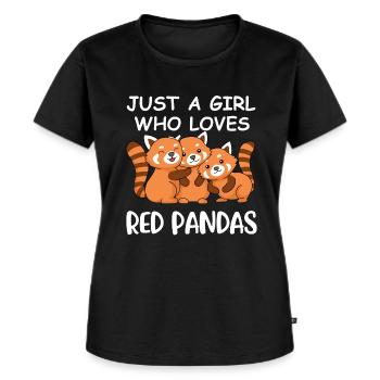 Red Panda Gift Girl Women Red Panda - Women's Premium Organic T-shirt - black - Front - Selfina (174cm)