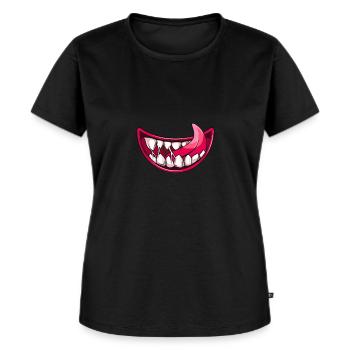 Halloween masque visage monstre - T-shirt Premium bio Femme - noir - Devant - Selfina (174cm)