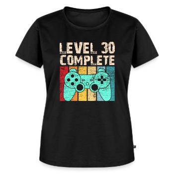 30. Geburtstag Level Complete - Frauen Premium Bio T-Shirt - Schwarz - Vorne - Selfina (174cm)