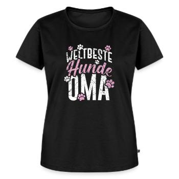 Oma Geschenk Spruch Weltbeste Hunde Oma - Frauen Premium Bio T-Shirt - Schwarz - Vorne - Selfina (174cm)