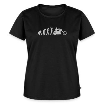Motorradfahrer Entwicklung Evolution Männer Opa - Frauen Premium Bio T-Shirt - Schwarz - Vorne - Selfina (174cm)