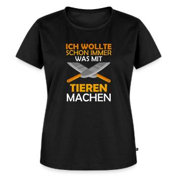 Lustiger Spruch für Grill Männer Metzger Tier - Frauen Premium Bio T-Shirt - Schwarz - Vorne - Selfina (174cm)