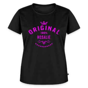100 Prozent Rosalie - RAHMENLOS - Frauen Premium Bio T-Shirt - Schwarz - Vorne - Selfina (174cm)