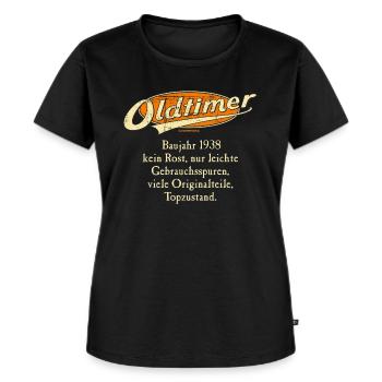 BD - Oldtimer Baujahr Jahrgang 1938 retro orange - Frauen Premium Bio T-Shirt - Schwarz - Vorne - Selfina (174cm)
