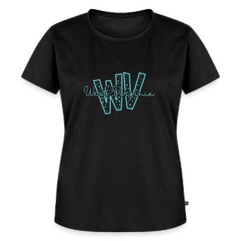 West Virginia WV Buchstaben USA Amerika - Frauen Premium Bio T-Shirt - Schwarz - Vorne - Selfina (174cm)