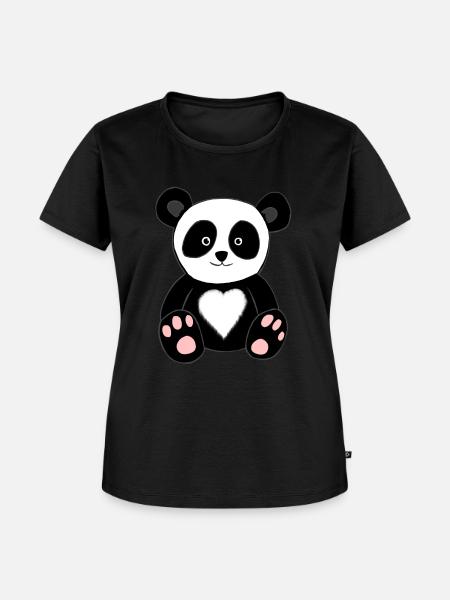 Süßer Panda - Frauen Premium Bio T-Shirt - Schwarz