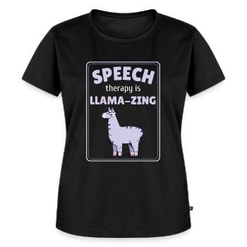 Logopädie ist Llamazing SLP - Frauen Premium Bio T-Shirt - Schwarz - Vorne - Selfina (174cm)