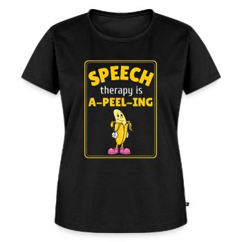 Speech Therapy Banana - Women's Premium Organic T-shirt - black - Front - Selfina (174cm)