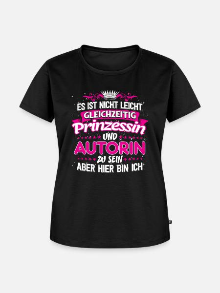 AUTORIN - gleichzeitig Prinzessin - Frauen Premium Bio T-Shirt - Schwarz