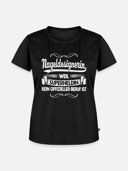 Nageldesignerin - weil Superheldin kein... - Frauen Premium Bio T-Shirt - Schwarz