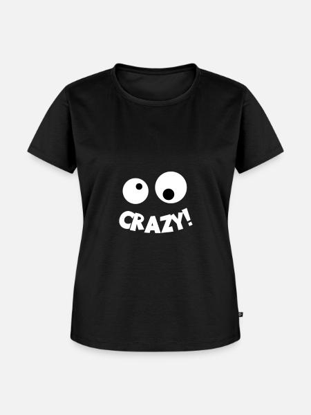 Crazy Smiley - Frauen Premium Bio T-Shirt - Schwarz