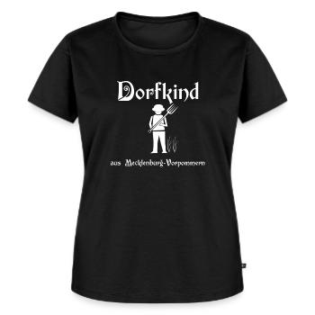 Dorfkindspruch Mecklenburg Vorpommern - Frauen Premium Bio T-Shirt - Schwarz - Vorne - Selfina (174cm)