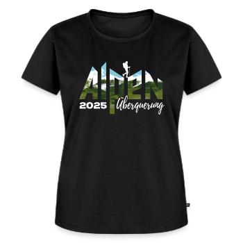 Alpenüberquerung Alpen Überquerung 2025 Wandern - Frauen Premium Bio T-Shirt - Schwarz - Vorne - Selfina (174cm)