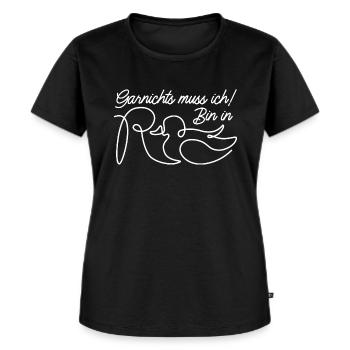 Garnichts muss ich! Bin in Rente - Rente Ente - Frauen Premium Bio T-Shirt - Schwarz - Vorne - Selfina (174cm)