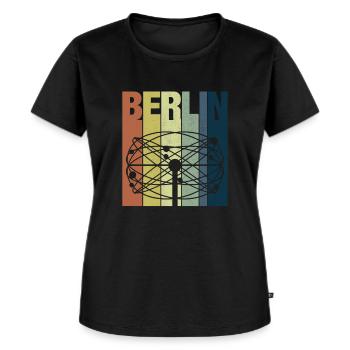 Chemise Berlin T-Shirt Retro Berlin World Clock - T-shirt Premium bio Femme - noir - Devant - Selfina (174cm)