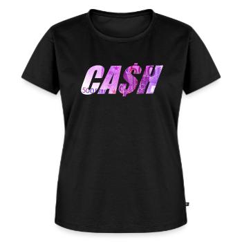 Cash Euro - Billets - T-shirt Premium bio Femme - noir - Devant - Selfina (174cm)