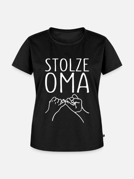 Stolze Oma Kleiner Fingerschwur Großmutter - Frauen Premium Bio T-Shirt - Schwarz