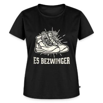Alpenüberquerung Oberstdorf Meran E5 Fernwanderweg - Frauen Premium Bio T-Shirt - Schwarz - Vorne - Selfina (174cm)