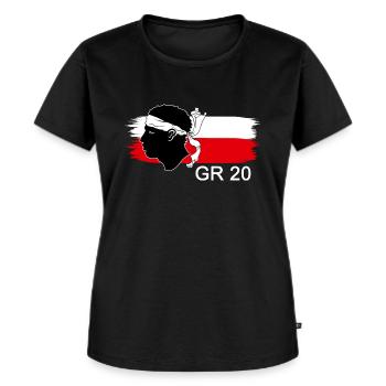 GR 20 randonnée corse trek rando - T-shirt Premium bio Femme - noir - Devant - Selfina (174cm)