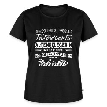 tätowierte altenpflegerin - Frauen Premium Bio T-Shirt - Schwarz - Vorne - Selfina (174cm)