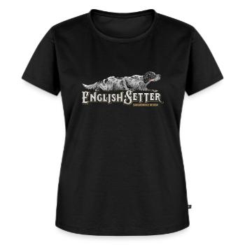 Setter anglais rampant - T-shirt Premium bio Femme - noir - Devant - Selfina (174cm)