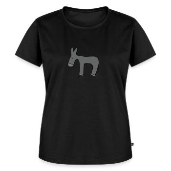âne - T-shirt Premium bio Femme - noir - Devant - Selfina (174cm)