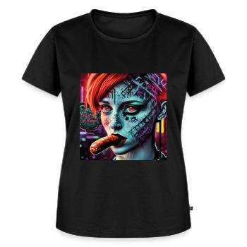 Cyberpunk - Et maintenant un Viennois ! - T-shirt Premium bio Femme - noir - Devant - Selfina (174cm)