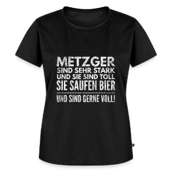 Metzger sind sehr Stark und sie sind Toll Bier - Frauen Premium Bio T-Shirt - Schwarz - Vorne - Selfina (174cm)