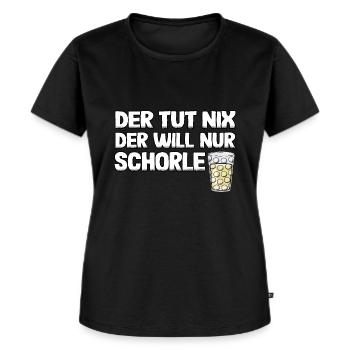 Der Tut Nix Pfälzer Schorle Lustig Pälzer Geschenk - Frauen Premium Bio T-Shirt - Schwarz - Vorne - Selfina (174cm)