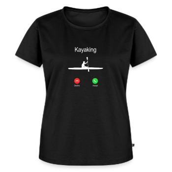 Kajak ringer - Premium økologisk T-shirt til kvinder - sort - Foran - Selfina (174cm)