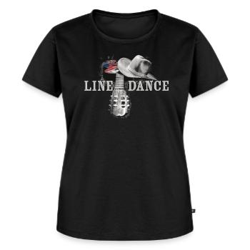 kl_linedance38a - Frauen Premium Bio T-Shirt - Schwarz - Vorne - Selfina (174cm)