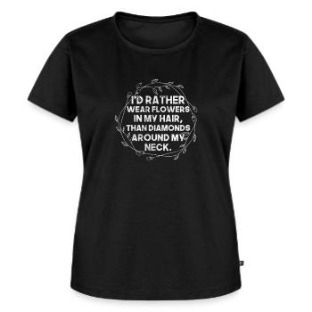 Hippie - Frauen Premium Bio T-Shirt - Schwarz - Vorne - Selfina (174cm)