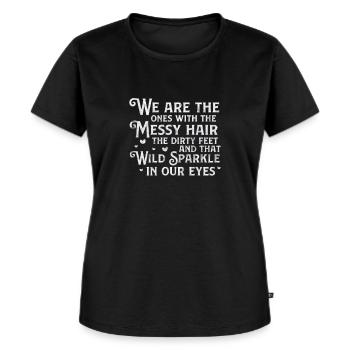 Hippie - Frauen Premium Bio T-Shirt - Schwarz - Vorne - Selfina (174cm)