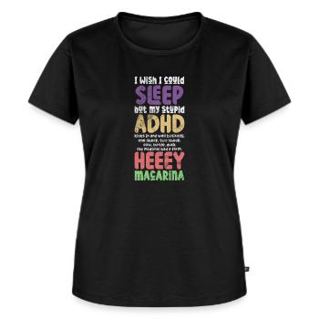 ADHS - Frauen Premium Bio T-Shirt - Schwarz - Vorne - Selfina (174cm)