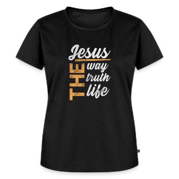 Bibel - Frauen Premium Bio T-Shirt - Schwarz - Vorne - Selfina (174cm)
